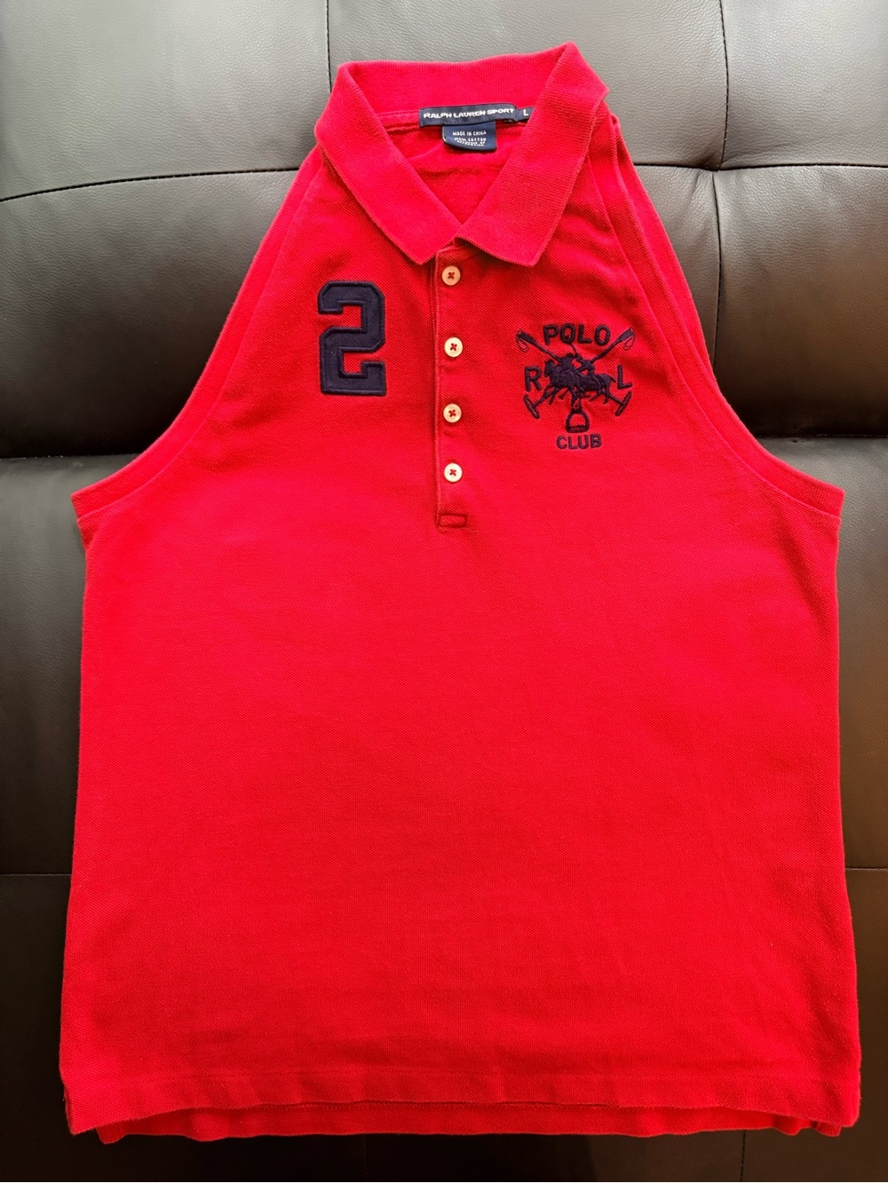 Ralph Lauren Sport Women’s Polo Club Red Sleeveless Top Size Large